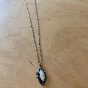 Vintage Native American silver moonstone necklace